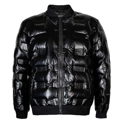 Embossed Bomber Jacket - BLACK