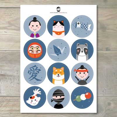 STICKER SHEET JAPAN BLUE