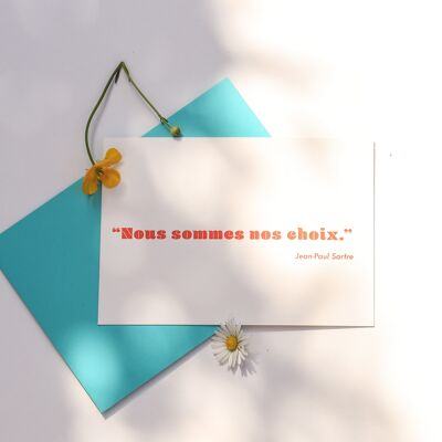 Jean-Paul Sartre letterpress quote card
