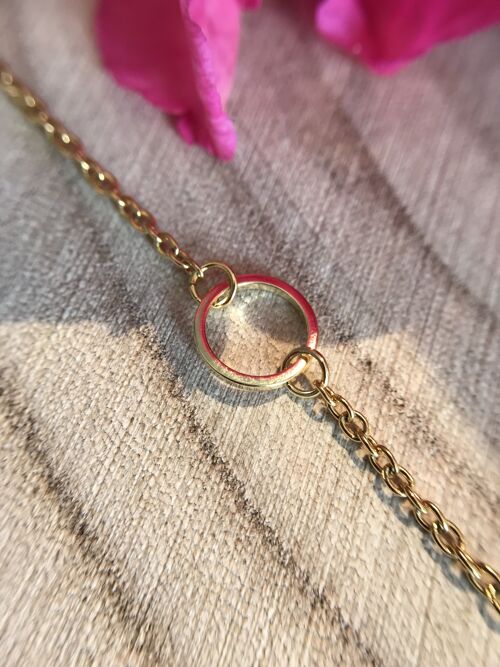 Collier en acier inoxydable plaqué or 18 k support a Charms et breloques