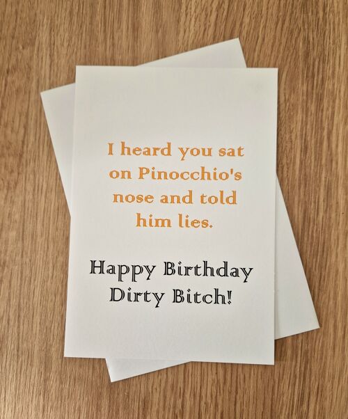Funny Rude Birthday Card - Pinocchio
