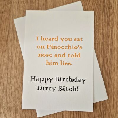 Funny Rude Birthday Card - Pinocchio