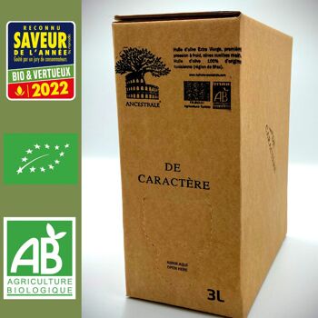 Huile d'olive "DE CARACTERE" BiB 3 litres 2