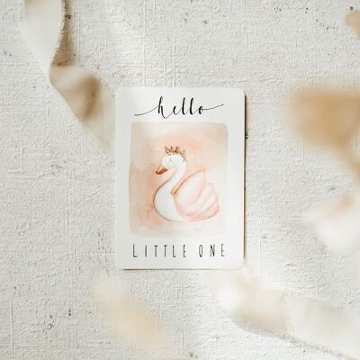 Postcard Birth Swan