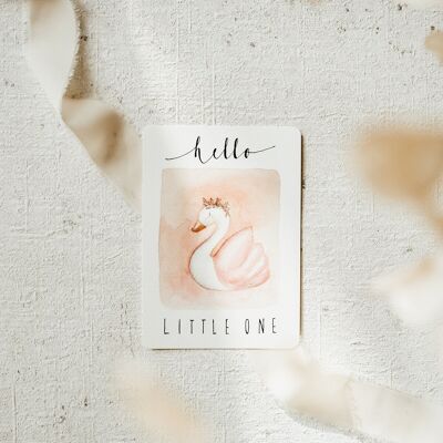 Postcard Birth Swan