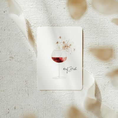 Cierge magique de vin d'anniversaire de carte postale