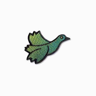 broche pájaro verde