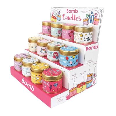 B714 Candle Counter Stand Tinned Candles