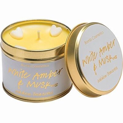 B428 White Amber & Musk Tinned Candle
