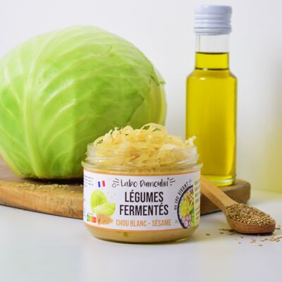 Fresh organic fermented vegetables - White cabbage Sesame 180g