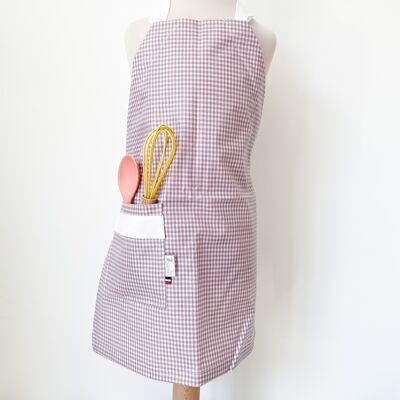Coated children's kitchen apron - Lilac gingham