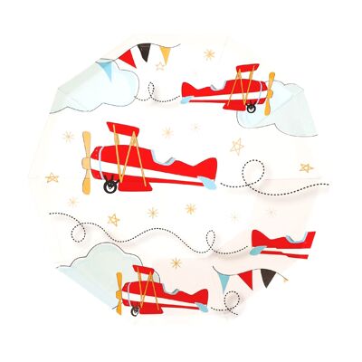 Assiettes en papier Avion| Fête train | Airplane Plate | Airplane Party