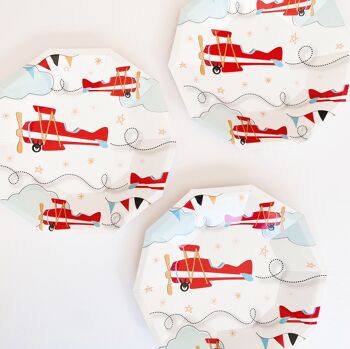 Assiettes en papier Avion| Fête train | Airplane Plate | Airplane Party 2