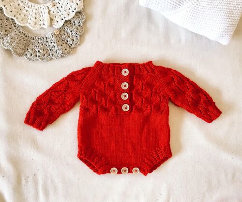 Hand Knitted Baby Romper