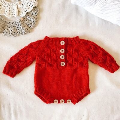 Hand Knitted Baby Romper