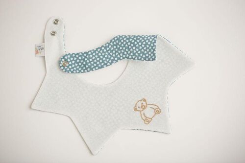 Embroidered Nature Themed Baby Bibs Chubby Bear Style