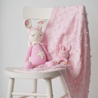 Hand Knitted Blanket Pink