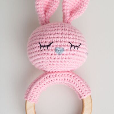 Sleepy Bunny Rattles Pink