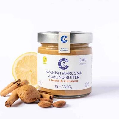 Marcona almond cream 97% with lemon and cinnamon