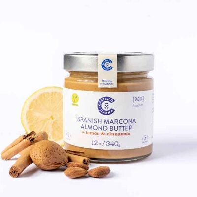 Marcona almond cream 97% with lemon and cinnamon