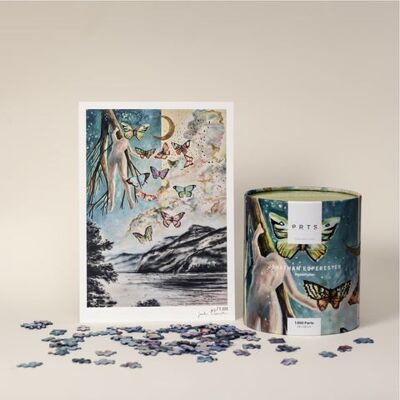 1,000 Piece Art Puzzle + Art Print: Moths - Jonathan Esperester