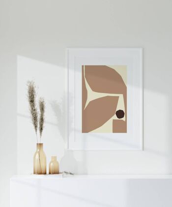 Impression beige abstraite - Impression d'art mural minimaliste No28 (A4 - 21,0 x 29,7 cm | 8,3 x 11,7 po) 3