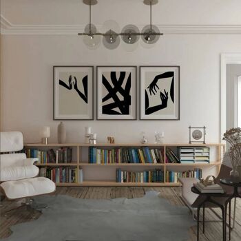 Bond abstrait - Impression d'art mural minimaliste du milieu du siècle No49 (A4 - 21,0 x 29,7 cm | 8,3 x 11,7 po) 3