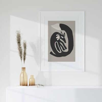 Zorro abstracto - Lámina de pared minimalista n.º 77 (A4 - 21,0 x 29,7 cm | 8,3 x 11,7 in)