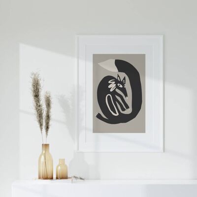 Volpe astratta - Stampa artistica da parete minimalista n. 77 (A3 - 29,7 x 42,0 cm | 11,7 x 16,5 pollici)