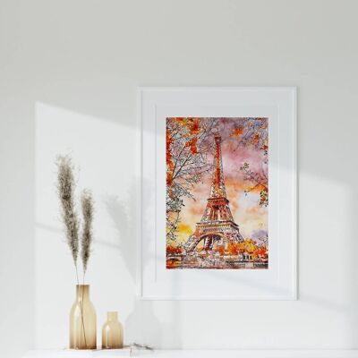 Illustration abstraite Paris Art Print No58 (A4 - 21,0 x 29,7 cm | 8,3 x 11,7 po)