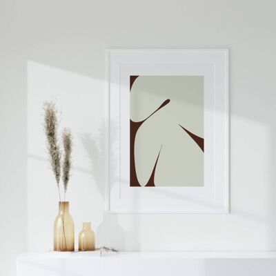 Impresión abstracta beige y marrón - Impresión de arte de pared minimalista No4 (A4 - 21,0 x 29,7 cm | 8,3 x 11,7 in)