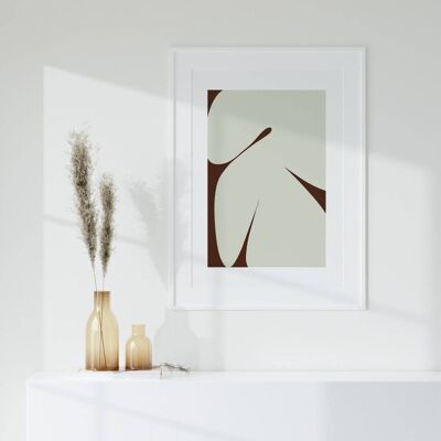 Impresión abstracta beige y marrón - Impresión de arte de pared minimalista No4 (A3 - 29,7 x 42,0 cm | 11,7 x 16,5 in)