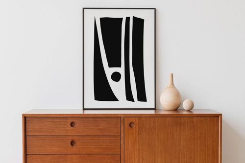 Black & White Modern Poster - Minimalist Wall Art Print No33 (A4 - 21.0 x 29.7 cm | 8.3 x 11.7 in)