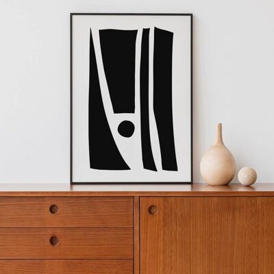 Poster moderno in bianco e nero - Stampa artistica da parete minimalista n. 33 (A4 - 21,0 x 29,7 cm | 8,3 x 11,7 pollici)