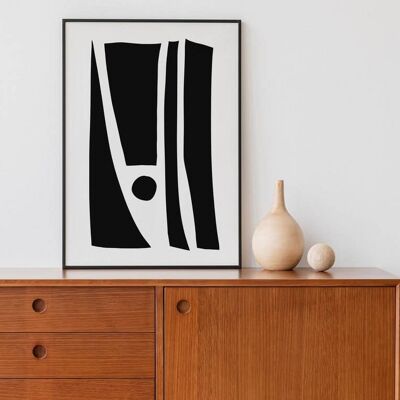 Schwarz-weißes modernes Poster – minimalistischer Wand-Kunstdruck Nr. 33 (A4 – 21,0 x 29,7 cm | 8,3 x 11,7 Zoll)
