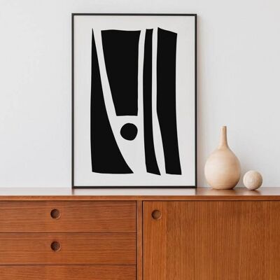 Black & White Modern Poster - Minimalist Wall Art Print No33 (A3 - 29.7 x 42.0 cm | 11.7 x 16.5 in)