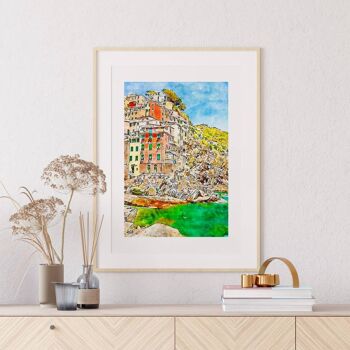 Cinque Terre, affiche du littoral de la Riviera italienne No109 (A3 - 29,7 x 42,0 cm | 11,7 x 16,5 po) 2