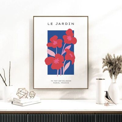 Floral Wall Art Print - Abstract Flowers No117 (A4 - 21.0 x 29.7 cm | 8.3 x 11.7 in)