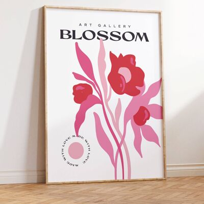 Impression d'art mural floral - Fleurs abstraites No118 (A4 - 21,0 x 29,7 cm | 8,3 x 11,7 po)