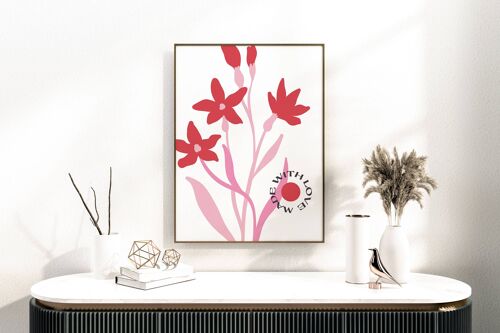 Floral Wall Art Print - Abstract Flowers No121 (A4 - 21.0 x 29.7 cm | 8.3 x 11.7 in)
