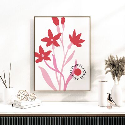 Floral Wall Art Print – Abstract Flowers No121 (A4 – 21,0 x 29,7 cm | 8,3 x 11,7 in)