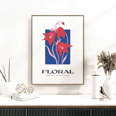 Stampa artistica da parete floreale - Fiori astratti n. 122 (A3 - 29,7 x 42,0 cm | 11,7 x 16,5 pollici)