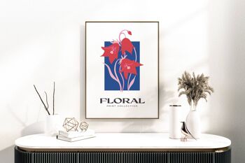 Impression d'art mural floral - Fleurs abstraites No122 (A3 - 29,7 x 42,0 cm | 11,7 x 16,5 po) 1