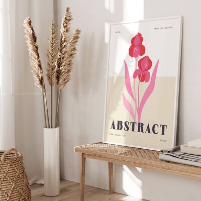 Floral Wall Art Print - Abstract Flowers No127 (A4 - 21.0 x 29.7 cm | 8.3 x 11.7 in)