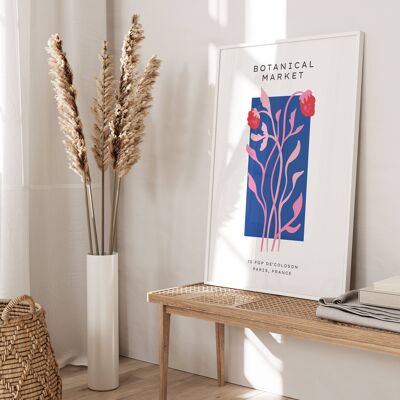 Floral Wall Art Print - Abstract Flowers No128 (A4 - 21.0 x 29.7 cm | 8.3 x 11.7 in)