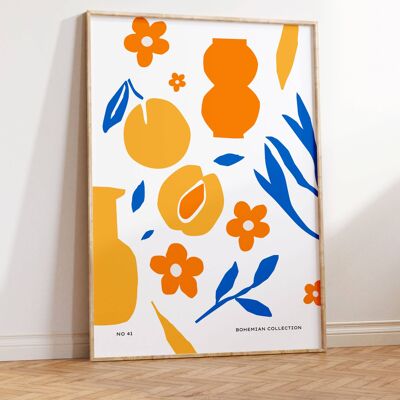 Floral Wall Art Print - Abstract Flowers No132 (A4 - 21.0 x 29.7 cm | 8.3 x 11.7 in)
