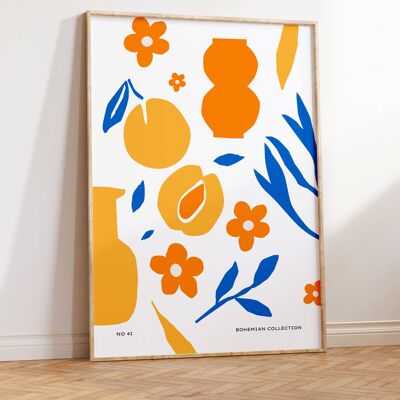 Impression d'art mural floral - Fleurs abstraites No132 (A2 - 42 x 59,4 cm | 16,5 x 23,4 po)