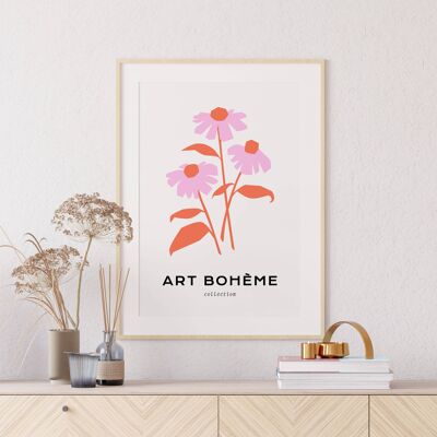Impresión de arte floral para pared - Flores abstractas No133 (A4 - 21,0 x 29,7 cm | 8,3 x 11,7 in)