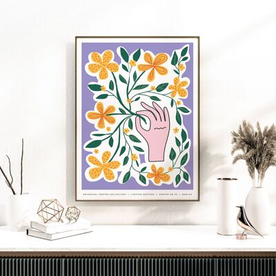 Floral Wall Art Print – Abstract Flowers No136 (A4 – 21,0 x 29,7 cm | 8,3 x 11,7 in)
