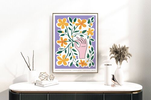 Floral Wall Art Print - Abstract Flowers No136 (A3 - 29.7 x 42.0 cm | 11.7 x 16.5 in)